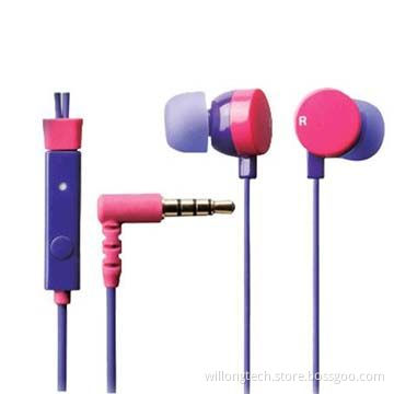 Colorful noise-cancelling earphone with volume control and mic